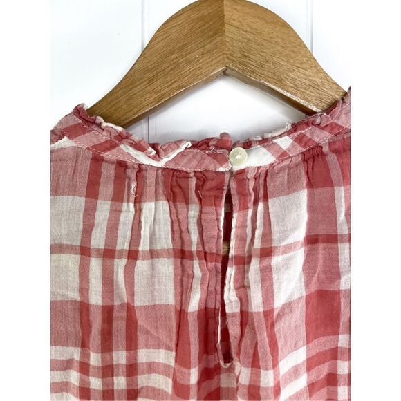 Anthropologie Isabella Sinclair plaid high‎ neck ruffle top S - Picture 10 of 10